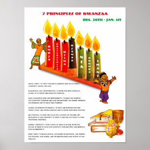 Poster éducatif KWANZAA 7 Principes, Symboles
