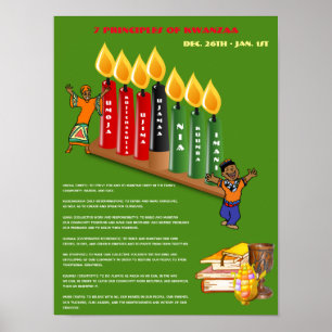 Poster éducatif KWANZAA 7 Principes, Symboles