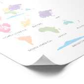 Poster éducatif pastel Continents (Coin)