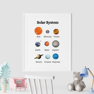 Poster éducatif pour enfants du système solaire