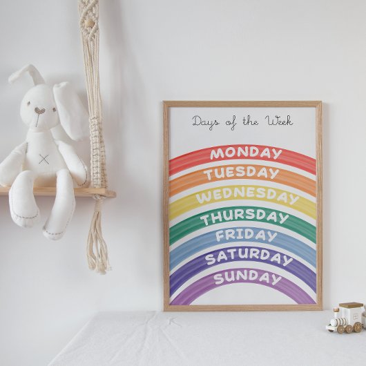 Poster éducatif Rainbow Weekdays