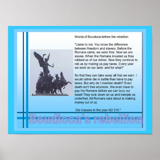 Poster Éducation, Histoire, Romains, Rébellion de Boudicc (Devant)