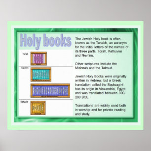 Poster Education, Religion, Judaism, Holy Books