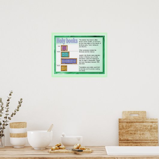 Poster Éducation, Religion, Judaïsme, Livres Saints (Cuisine)