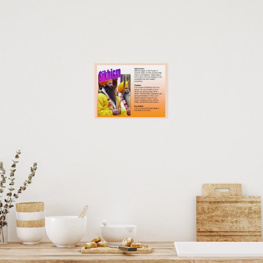 Poster Éducation, Religion, Sikhisme Croyances-Clés (Cuisine)