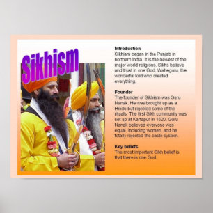 Poster Éducation, Religion, Sikhisme Croyances-Clés
