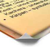 Poster Éducation, Religion, Sikhisme, les Cinq Ks (Coin)