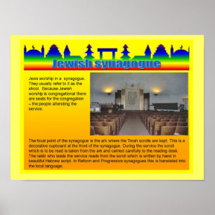 Poster Éducation, Religion, Synagogue juive