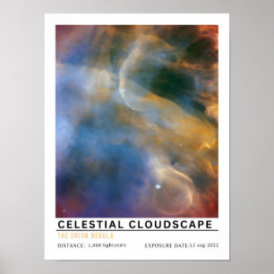 Poster Éducation sur l'espace des nuages célestes