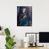 Poster Edvard Munch - Autoportrait avec cigarette (Bureau à domicile)