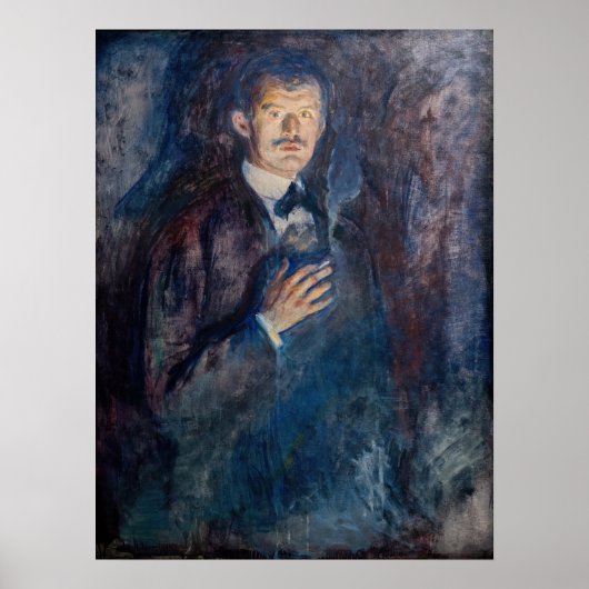 Poster Edvard Munch - Autoportrait avec cigarette (Devant)