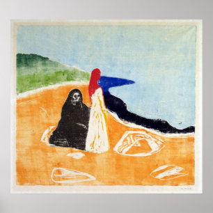 Poster Edvard Munch deux femmes sur le rivage