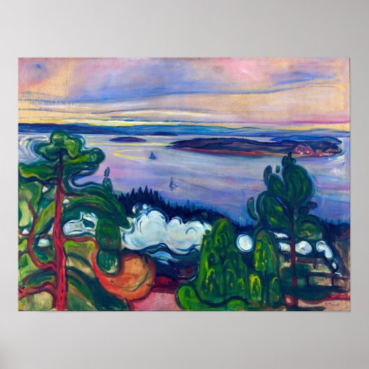 Poster Edvard Munch - Fumée de train (Devant)