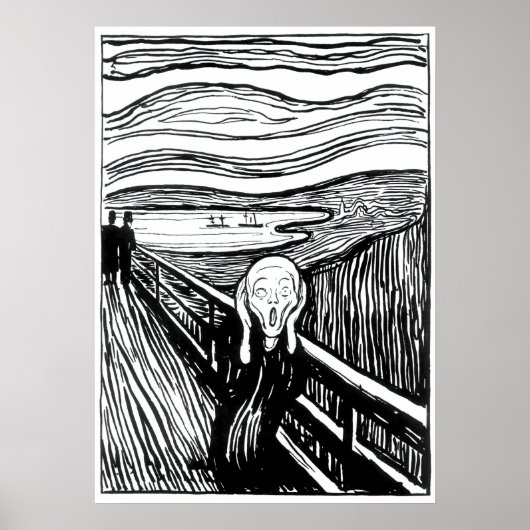 Poster Edvard Munch - La lithographie de cri (Devant)