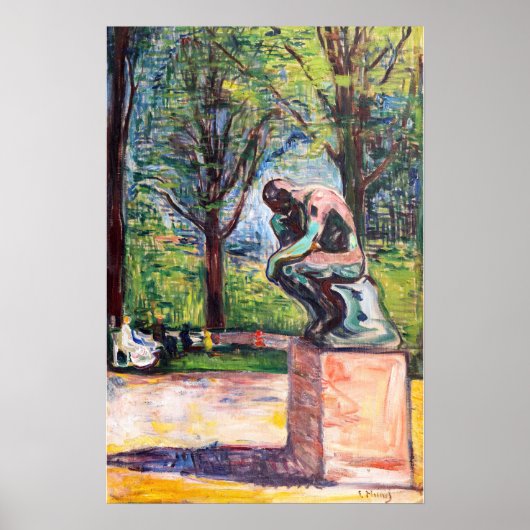 Poster Edvard Munch - Le Penseur par Rodin (Devant)