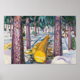Poster Edvard Munch - le rondin jaune