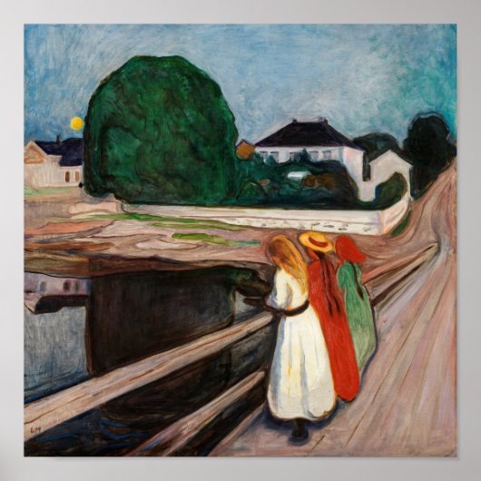 Poster Edvard Munch - Les Filles sur le pont (Devant)