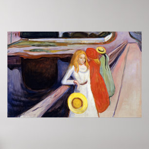 Poster Edvard Munch - Les filles sur le pont 1901