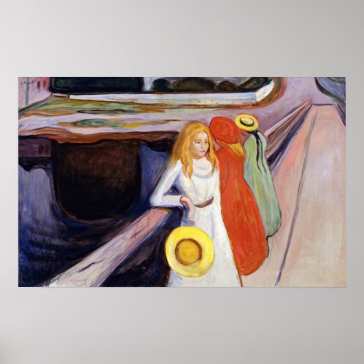 Poster Edvard Munch - Les filles sur le pont 1901 (Devant)