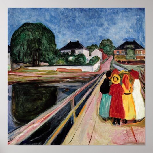 Poster Edvard Munch - Les Filles sur le Pont 1902 (Devant)