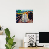 Poster Edvard Munch - Les filles sur le pont 1903 (Bureau à domicile)