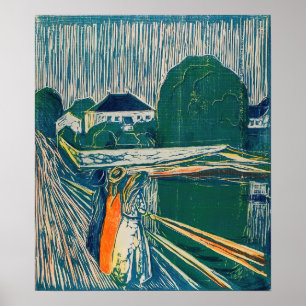 Poster Edvard Munch - Les filles sur le pont, Lithographe