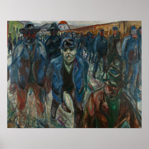 Poster Edvard Munch - Les travailleurs rentrent chez eux