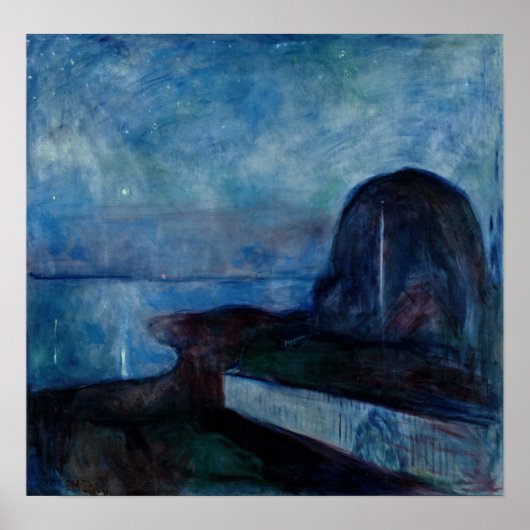 Poster Edvard Munch - Nuit étoilée 1893 (Devant)
