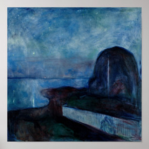 Poster Edvard Munch - Nuit étoilée 1893