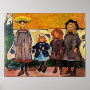 Poster Edvard Munch - Quatre filles à Asgardstrand