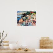 Poster Edvard Munch - Rive avec Maison Rouge (Cuisine)