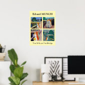 Poster Edvard Munch - Sélection des Filles sur le Pont (Bureau à domicile)