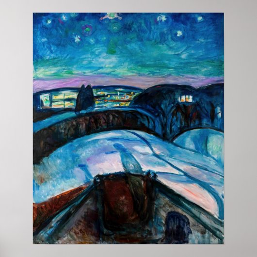Poster Edvard Munch - Starry Night 1922 (Devant)