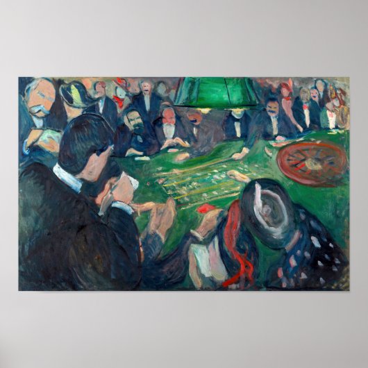 Poster Edvard Munch - Table de roulette à Monte Carlo (Devant)