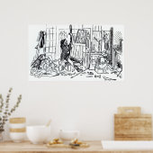 Poster Edward Burne-Jones à l'oeuvre dans son studio (Cuisine)