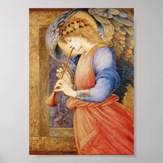 Poster Edward Burne-Jones - Angel Jouant Un Flageolet (Devant)