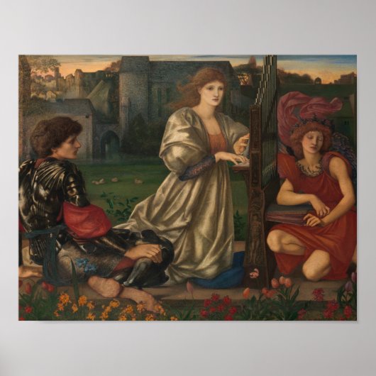 Poster Edward Burne-Jones - La chanson de l'amour (Devant)