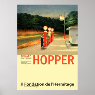 Poster Edward Hopper Gaz minimaliste Exposition Art