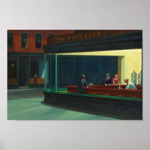 Poster Edward Hopper Nighthawks 1942, ARTISTE AMÉRICAIN