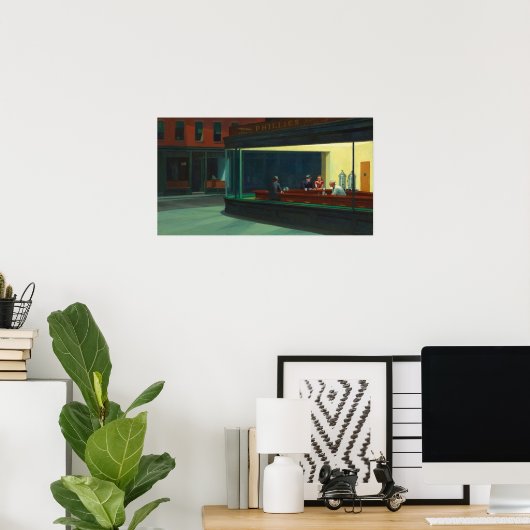 Poster Edward Hopper Nighthawks 1942, ARTISTE AMÉRICAIN (Bureau à domicile)