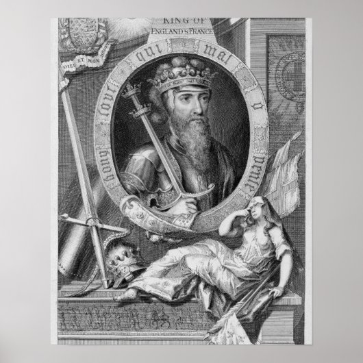 Poster Edward III (1312-137), roi d'Angleterre de 1327, a (Devant)
