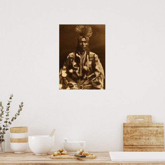 Poster Edward S Curtis A Piegan Dandy (Cuisine)