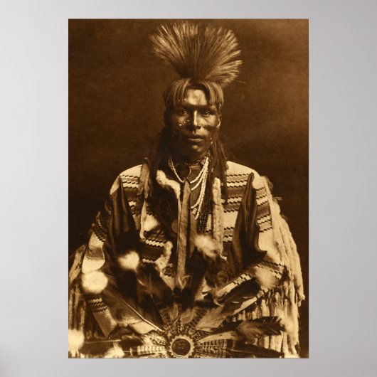 Poster Edward S Curtis A Piegan Dandy (Devant)