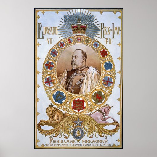 Poster Edward VII, Programme des feux d'artifice (Devant)