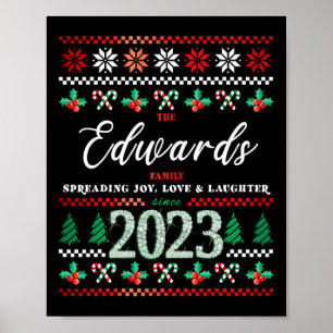 Poster Edwards Famille Depuis 2023 I Ugly Christmas Desig