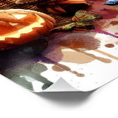 Poster Eerie Halloween Night Watercolor (Coin)