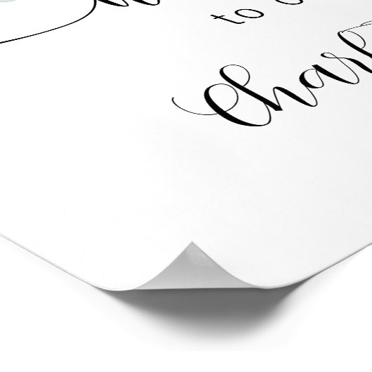 Poster Eeucalyptus mariage script vert bienvenue (Coin)