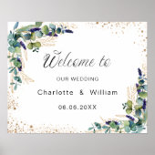 Poster Eeucalyptus mariage verdure accueil élégant (Devant)