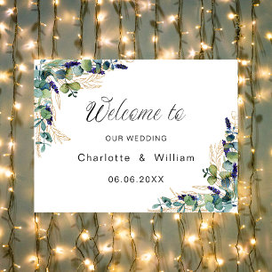 Poster Eeucalyptus mariage verdure accueil élégant