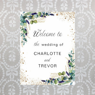 Poster Eeucalyptus mariage verdure accueil élégant